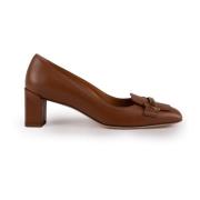 Bruine Leren Schoenen met Metalen Staafdetail Tod's , Brown , Dames