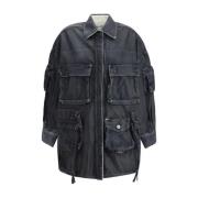 Vintage Fern Denim Jacket met Snap The Attico , Black , Dames