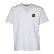 Witte Katoenen Jersey Korte Mouw Tee Stone Island , White , Heren