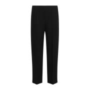 Monochrome wollen broek met zijzakken Giorgio Armani , Black , Dames