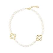 Elegante Parelketting - Goud & Wit Casablanca , White , Dames