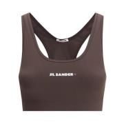 Sporttop met korte lengte en rugband Jil Sander , Brown , Dames