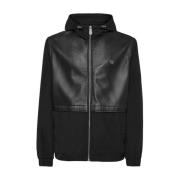 Stijlvolle Zwarte Leren Bikerjas Philipp Plein , Black , Heren