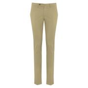 Slim Katoen Gabardine Broek Beige PT Torino , Beige , Heren