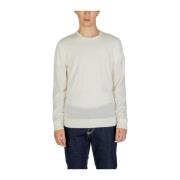 Klassieke Merino Wol Crewneck Sweater Calvin Klein , Beige , Heren