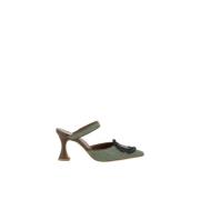 Kralenapplicatie Raffia Flare Hiel Pumps Manolo Blahnik , Green , Dame...