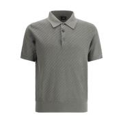 Polo Shirt met Geweven Patroon Klassieke Stijl Brioni , Green , Heren