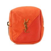 Pre-owned Suede wallets Yves Saint Laurent Vintage , Orange , Dames