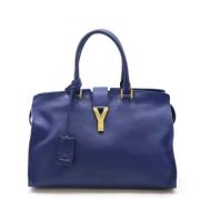 Pre-owned Leather handbags Yves Saint Laurent Vintage , Blue , Dames