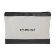 Pre-owned Leather clutches Balenciaga Vintage , Beige , Dames