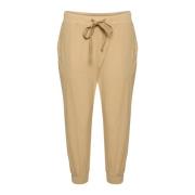 Cropped Trousers Kaffe , Beige , Dames