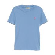 Heldere Blauwe Geborduurde Logo T-shirt Polo Ralph Lauren , Blue , Her...