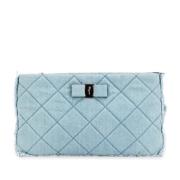 Pre-owned Denim clutches Salvatore Ferragamo Pre-owned , Blue , Dames