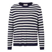 Gestreepte Crew Neck Lichtgewicht Top Rich & Royal , Blue , Dames