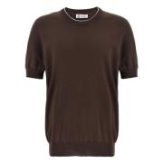 Bruin Katoen TEE Shirt Brunello Cucinelli , Brown , Heren