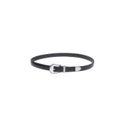 Mat Leren Riem Eleventy , Black , Heren