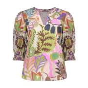 Groen/Paarse Top met Stijl 53250 Geisha , Multicolor , Dames