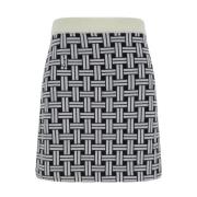 Geometrische Optische Midi Rok Kenzo , White , Dames