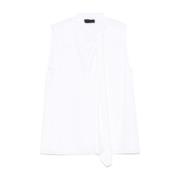 Mouwloze Witte Top Rechte Zoom Liu Jo , White , Dames