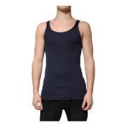 Donkerblauw Katoenen Tanktop Dolce & Gabbana , Blue , Heren