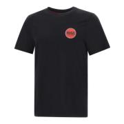 Heren Katoenen T-shirt Zwart Korte Mouwen Hugo Boss , Black , Heren