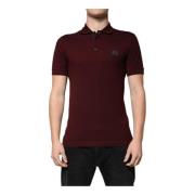 Polo T-shirt met Logodetails Maroon Dolce & Gabbana , Brown , Heren