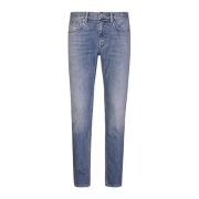 Stretch Denim Regular Fit Broek Eleventy , Blue , Heren