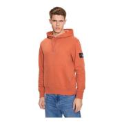 Oranje Hoodie met rits Calvin Klein , Orange , Heren