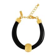 Luxe Leren Bal Armband Dansk Copenhagen , Yellow , Dames