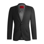 Slim Fit Wollen Mix Jas Hugo Boss , Gray , Heren