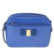 Pre-owned Leather shoulder-bags Salvatore Ferragamo Pre-owned , Blue ,...