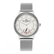 Stalen Quartz Analoog Horloge Zilver Wit Ben Sherman , Gray , Heren