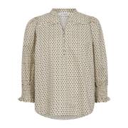 Bloemen Ruche Blouse in Bone Co'Couture , Beige , Dames