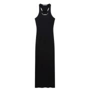 Katoenen Ketting Tank Jurk Stella McCartney , Black , Dames