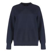 Geribbelde crewneck trui in wol-katoen mix Fabiana Filippi , Blue , Da...