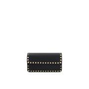 Studded Leren Schoudertas Valentino Garavani , Black , Dames