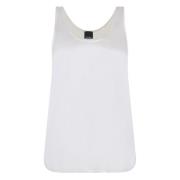 Zijden Top met Ronde Zoom Pinko , White , Dames