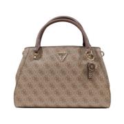 Beige Bedrukte Rits Tas Lente/Zomer Guess , Beige , Dames