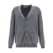 Geribbelde Trim Katoenen Vest voor Mannen Golden Goose , Gray , Heren