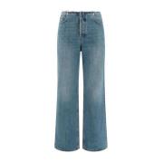 Jeans met rafelige tailleband en vijf zakken Haikure , Blue , Dames