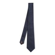 Elegante Donkerblauwe Zijden Stropdas Canali , Blue , Heren