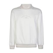 Giza Cotton Crewneck Sweatshirt Eleventy , White , Heren