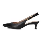 Elegante Zwarte Slingback Schoenen Unisa , Black , Dames