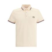 Polo Shirt met Geribbelde Kraag en Logo Detail Valentino , Beige , Her...