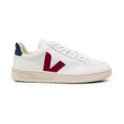 Witte Sneakers met Bordeaux V-Detail Veja , White , Heren