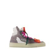 Witte Sneakers van Suede Mix met Multicolore Design Off White , Multic...