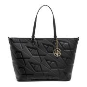 Logo Tote Bag met Verstelbare Band Armani Exchange , Black , Dames