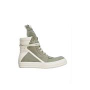 Geobasket Leren Sneaker Celadon Rick Owens , Green , Heren