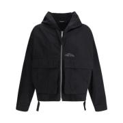 Ripstop Windbreaker Jas met Cargo Zakken Dsquared2 , Black , Heren