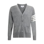 Gestreepte Manchet Wollen Vest met Zakken Thom Browne , Gray , Heren